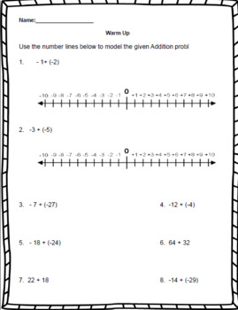 7th grade math multiplying integers number system tpt