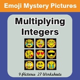 Multiplying Integers Color-By-Number EMOJI Mystery Pictures