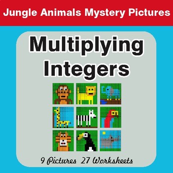 Multiplying Integers - Color-By-Number Math Mystery Pictures