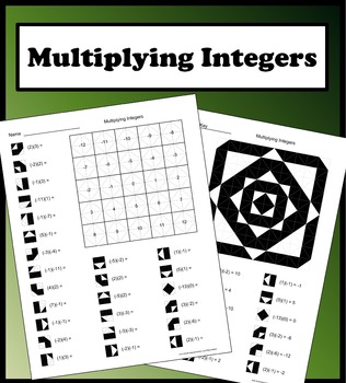 Preview of Multiplying Integers Color Worksheet