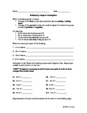 Multiplying Integers Investigation