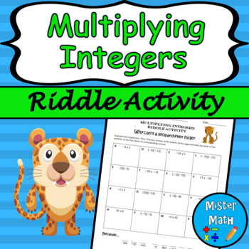 Preview of Multiplying Integers Riddle Activity