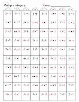 Multiplying Integers Worksheet by Kevin Wilda | Teachers Pay Teachers