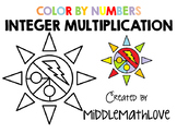 Multiplying Integers Worksheet - Color by Numbers