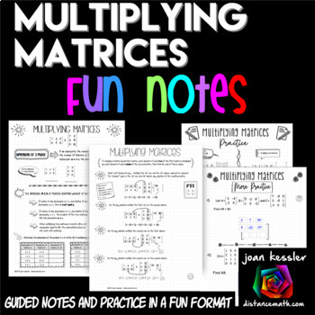 Preview of Multiplying Matrices Fun Notes Doodle Pages