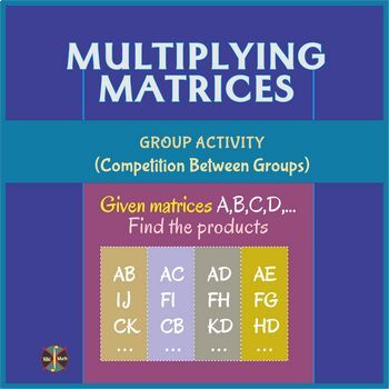Preview of Multiplying Matrices - Group Activity - Distance Learning