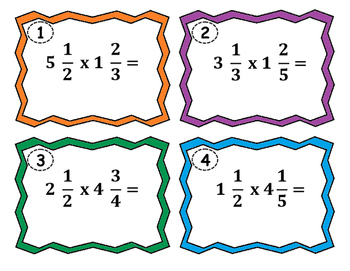 Preview of Multiplying Mixed Numbers Task Cards 5.NF.6