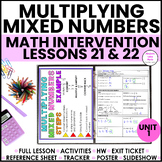 Multiplying Mixed Numbers Activity Worksheets |Math Intervention Complete Lesson