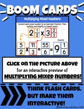 Preview of Multiplying Mixed Numbers - Boom Cards
