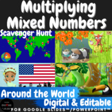 Multiplying Mixed Numbers Scavenger Hunt Around the World 