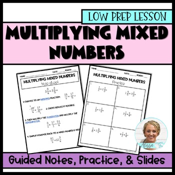Preview of Multiplying Mixed Numbers | Guided Notes & Teacher Slides