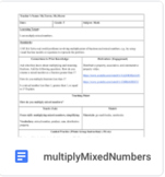 Multiplying Mixed Numbers Lesson Plan