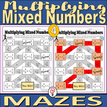 Preview of Multiplying Mixed Numbers - Maze Worksheet