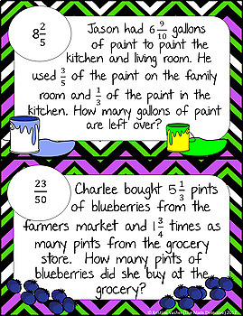 Multiplying Mixed Numbers Word Problems - Math Scavenger Quests | TpT