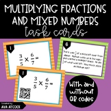 Multiplying Mixed Numbers and Fractions Task Cards with QR Codes