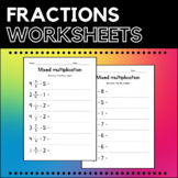 Multiplying Mixed Numbers by Whole Numbers - Fractions Wor