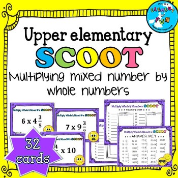 Preview of Multiplying Mixed Numbers by Whole Numbers SCOOT game