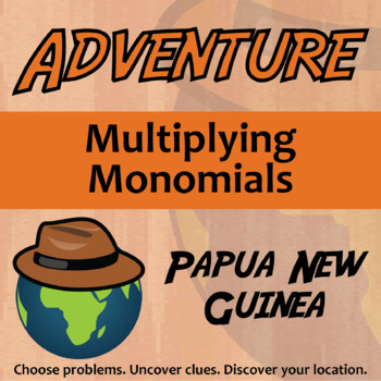 Preview of Multiplying Monomials Activity - Printable & Digital Papua New Guinea Adventure