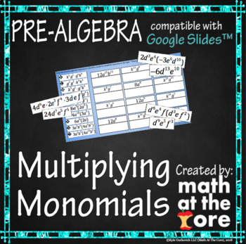 Preview of Multiplying Monomials - Rules of Exponents for Google Slides™