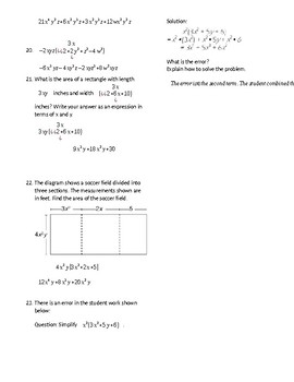 Multiplying Monomials by Polynomials Practice Worksheet by Richards8Math
