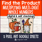 Multiplying Multi-Digit Whole Numbers Pixel Art | Products