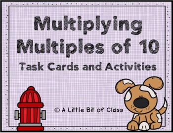 Preview of Multiplying Multiples of 10 Task Cards and Activities 