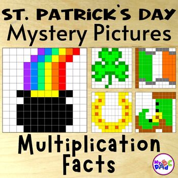 Preview of 3rd Grade St. Patrick's Day Multiplication Fact Fluency Math Mystery Pictures