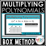 Multiplying Polynomials Activity using Box Method