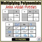 Multiplying Polynomials Area Model / Box Method Puzzles
