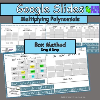 Preview of Multiplying Polynomials(Box Method)- Google Slides Drag & Drop Activity