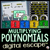 Multiplying Polynomials Digital Math Escape Room Activity