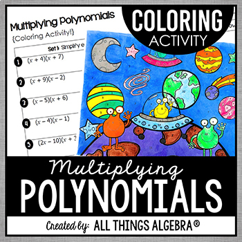 Preview of Multiplying Polynomials (Binomials and Trinomials) | Coloring Activity