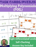 Multiplying Polynomials (FOIL) Task Cards/Puzzles