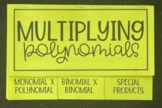 Multiplying Polynomials- Algebra 1 Foldable