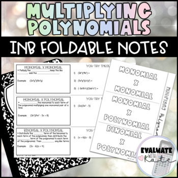 Preview of Multiplying Polynomials Foldable Notes for Interactive Notebook