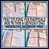 Multiplying Polynomials Guided Notes Foldable Page