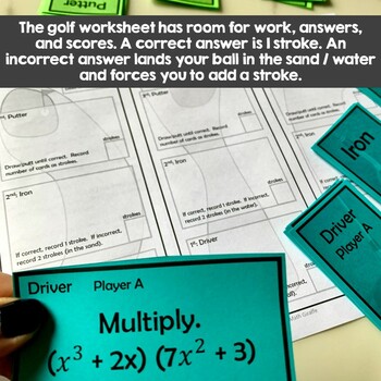 Multiplying Polynomials - Golf Game by Math Giraffe | TpT