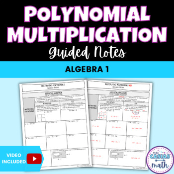 Preview of Multiplying Polynomials Guided Notes Lesson Algebra 1