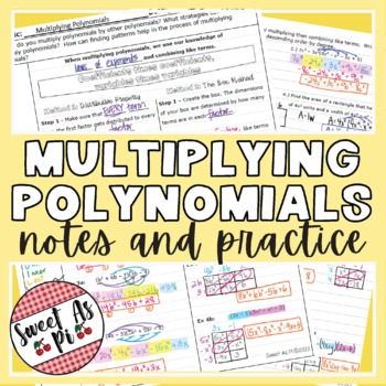 Preview of Multiplying Polynomials - Guided Notes and Practice