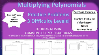 Preview of Multiplying Polynomials (Practice Problems Crafted for Every Learner)