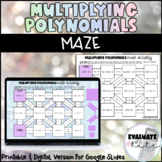 Multiplying Polynomials Printable & Digital Maze Activity 