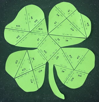 Preview of Multiplying Polynomials Puzzle - St Patricks Day Math Activity