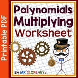 Polynomials Multiplying Worksheet