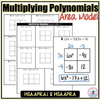 Preview of Multiplying Polynomials using Area Model / Box Method