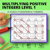 Multiplying Positive Integers Level 1 Maze Activity
