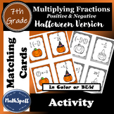 Multiplying Positive & Negative Fractions | Matching Cards