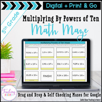 Preview of Multiplying Powers of Ten Mazes Digital & PDF 