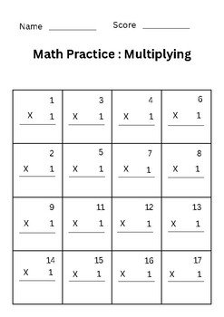 Multiplying Practice Book for Kids by Lallaby No8 | TPT