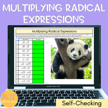 Preview of Multiplying Radical Expressions Digital Picture Puzzle Activity for Algebra 1