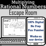 Multiplying Rational Numbers Activity: Digital Escape Room Math Breakout Game